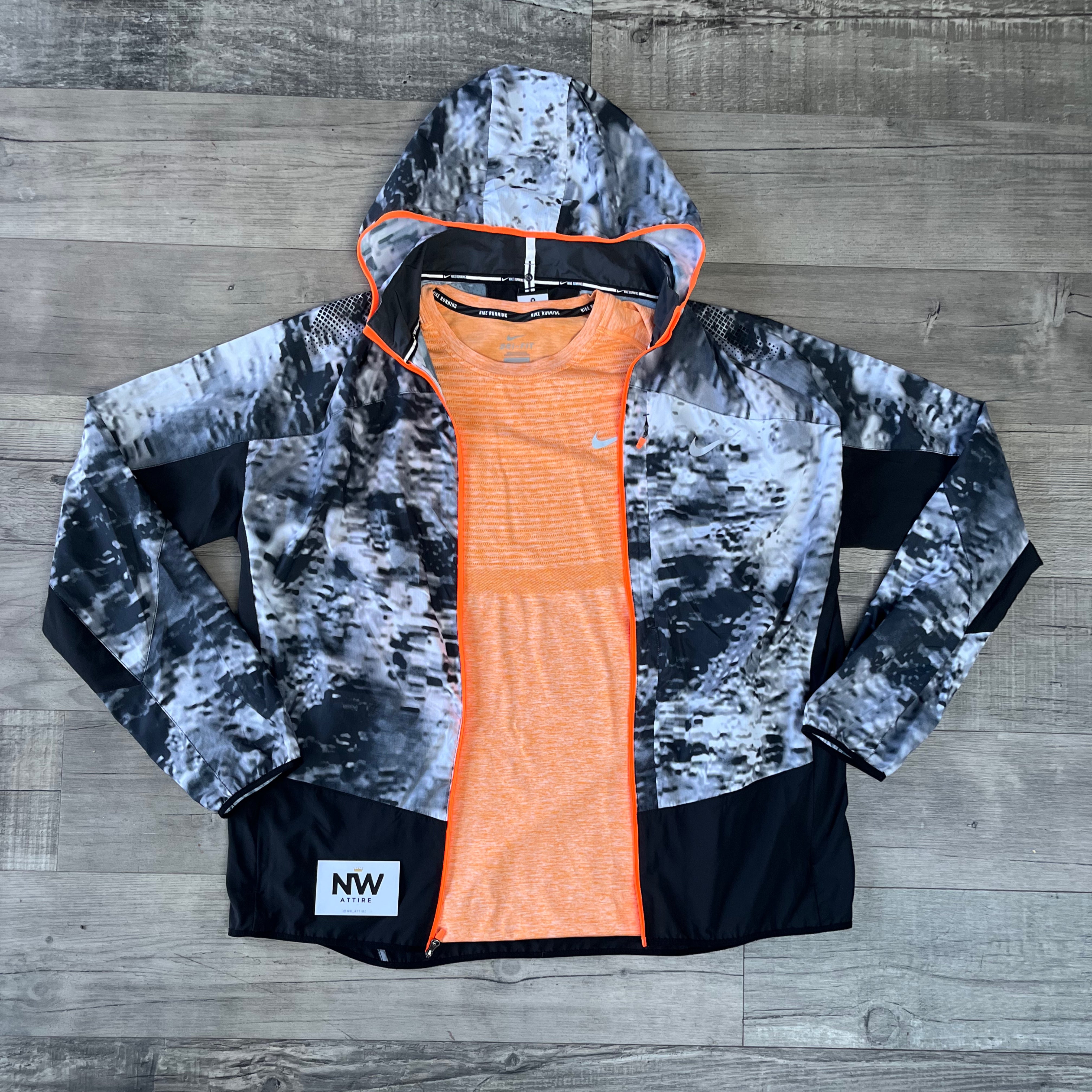 Nike windbreaker orange outlet blue